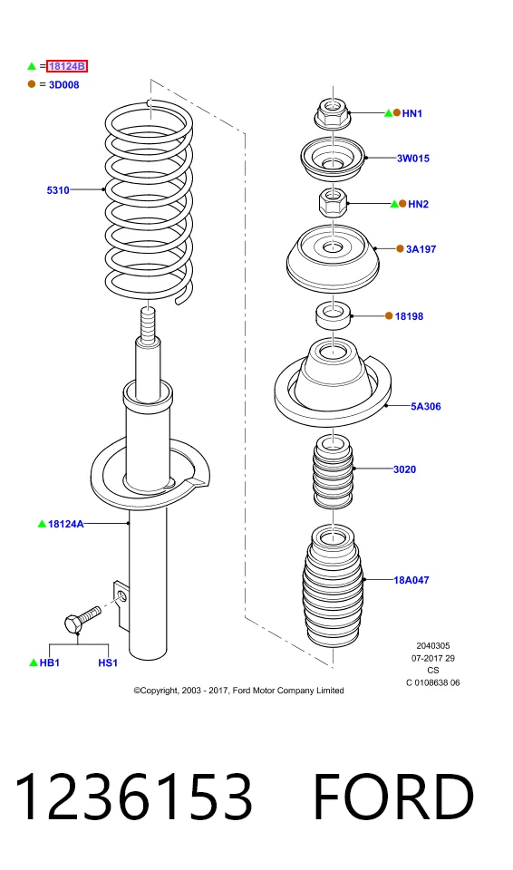 1236153 Ford Стійка передня