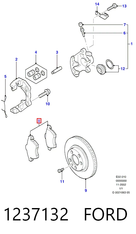 1237132 Ford Передні гальмівні колодки