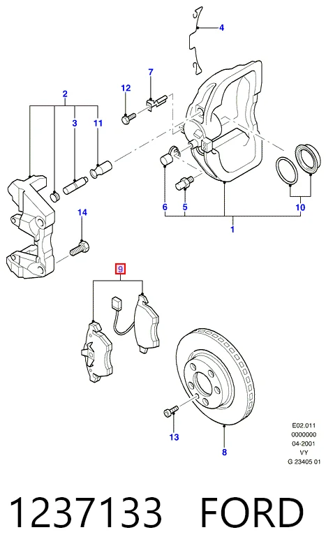 1237133 Ford Передні гальмівні колодки