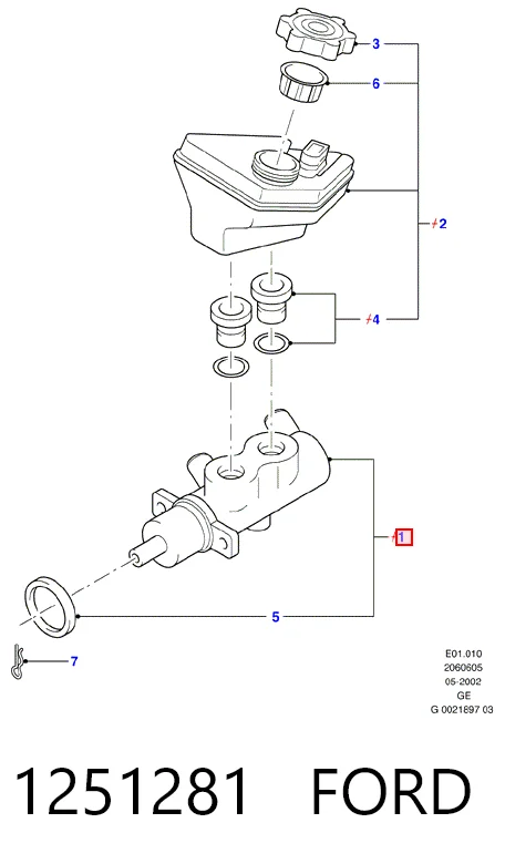 Циліндр гальмівний, головний на Ford Mondeo III B4Y