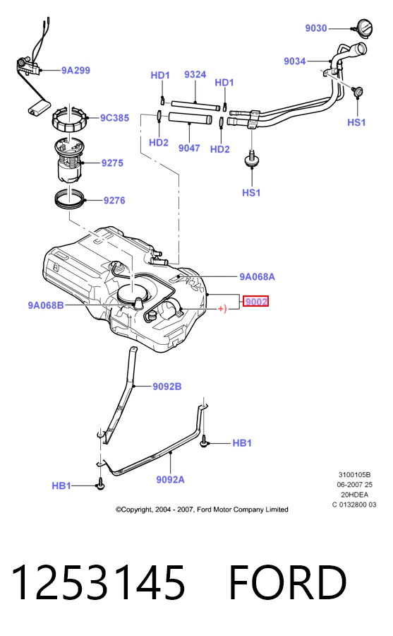 Бак паливний на Ford Fusion  JU