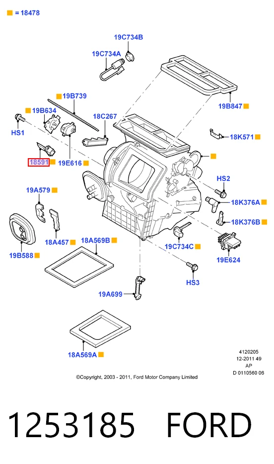 1253185 Ford Регулятор оборотів пічки