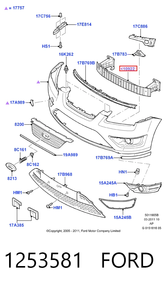 Купити KH2533940 Starline Буфер бампера переднього