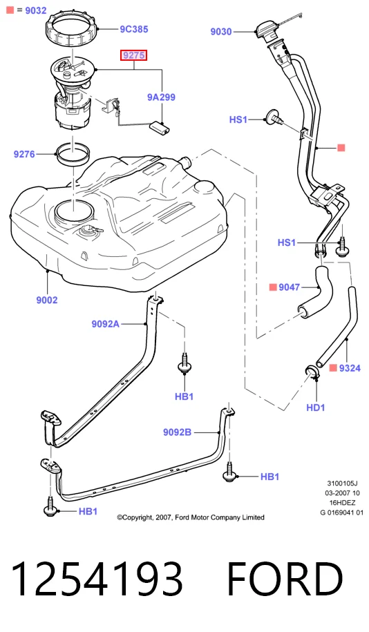 1254193 Ford Електробензонасос