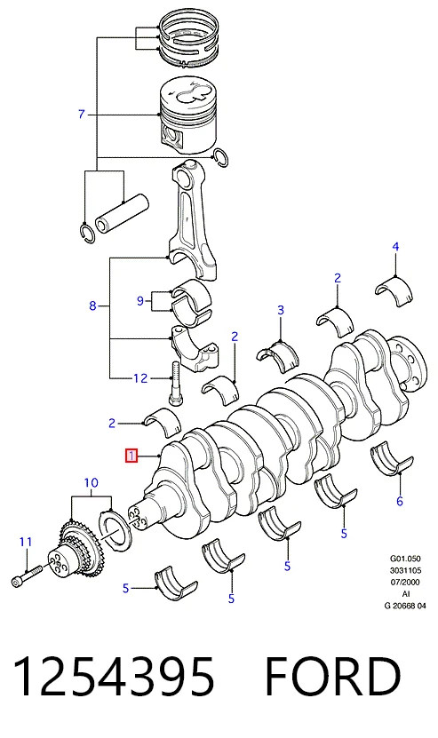 Купити Колінвал Ford Transit V V184/5