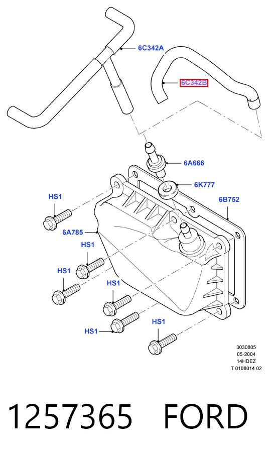 Шланг повітряний вентиляції картера на Ford Fiesta Mk5 JH, JD