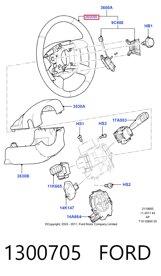 Рульове колесо на Ford C-Max  CB3