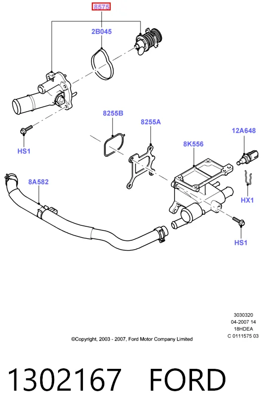 1302167 Ford Авто термостат