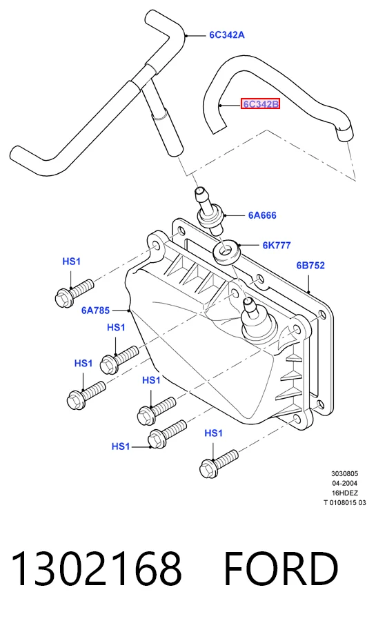 Трубка картера повітряна Ford Fiesta Mk5 хетчбек (JH, JD) (2001 - 2008) ціна, від 5.24 USD