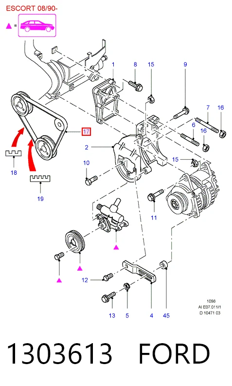  Ремінь генератора Mazda 323 