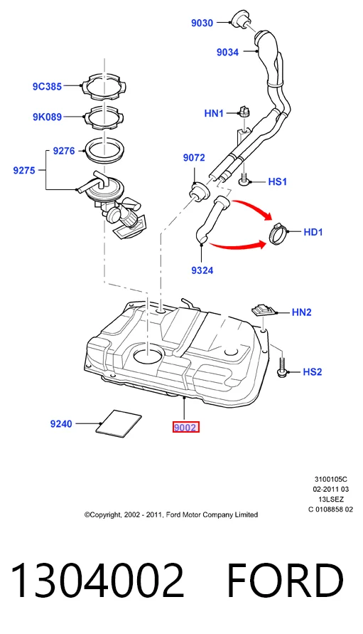 Бак паливний на Ford Ka  RBT