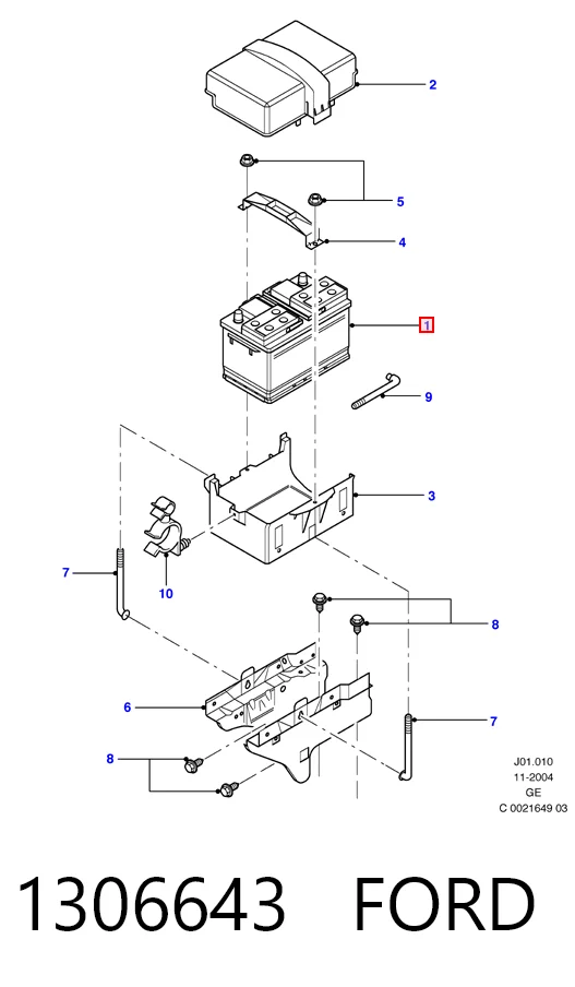 J9D310655AB Land Rover Авто акумулятор