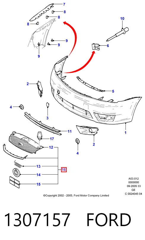 Решітка радіатора на Ford Mondeo III B5Y
