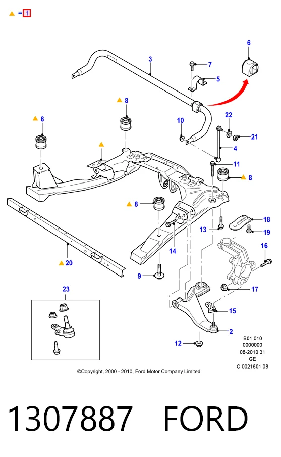 Купити Підрамник передній Ford Mondeo III B4Y