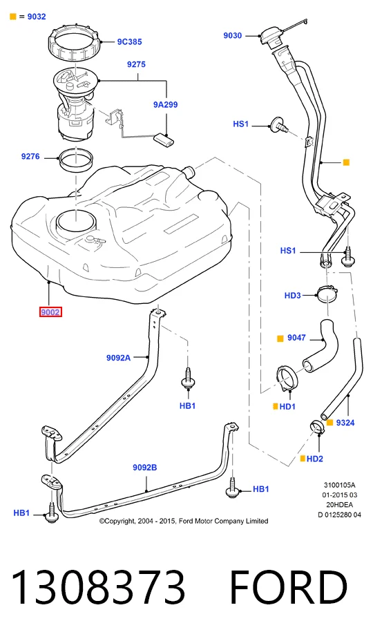 Бак паливний на Ford Focus II DB, FCH, DH