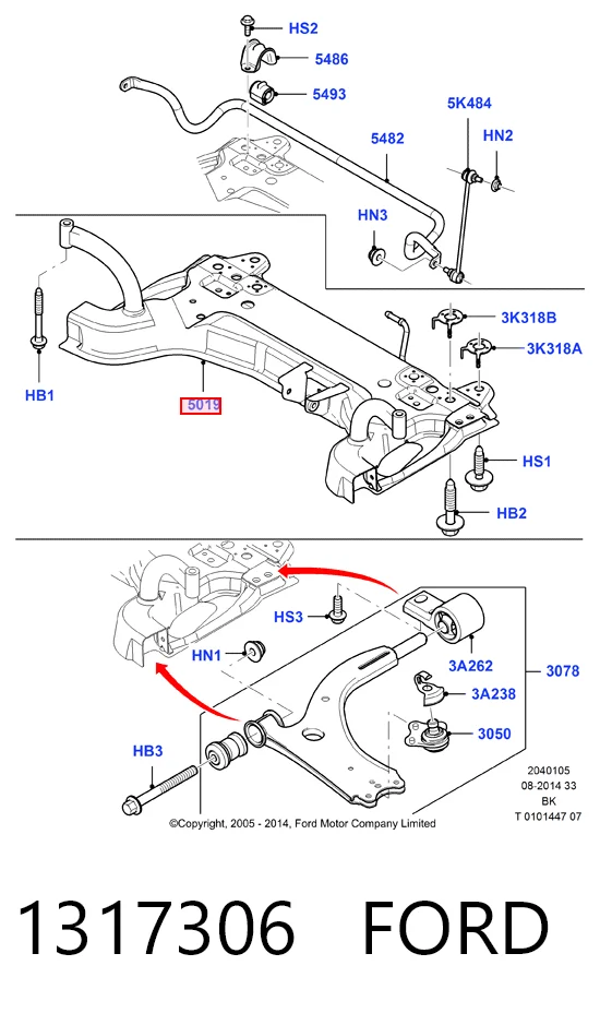 Підрамник передньої підвіски Ford Fiesta Mk5 хетчбек (JH, JD) (2001 - 2008) ціна, від 56.63 USD