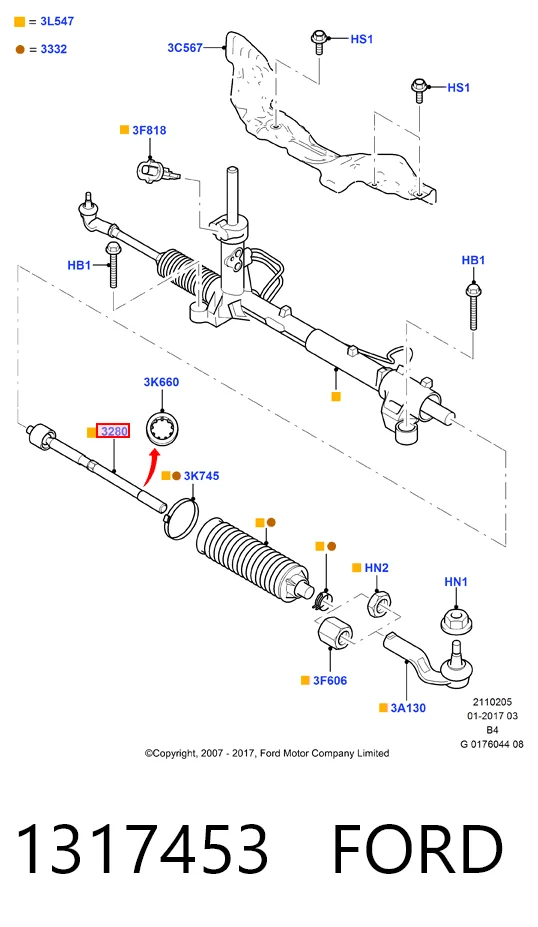 1317453 Ford Тяги кермові