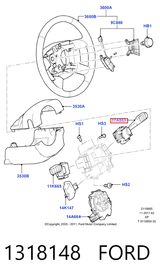 Перемикач підрульовий, правий DA50240 Magneti Marelli