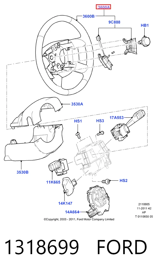 Рульове колесо на Ford C-Max  DM2