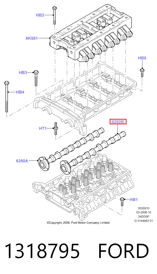 Купити Розподільний вал впускний Ford Transit V V184/5