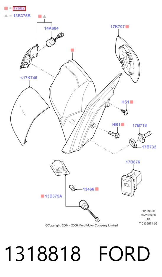 Праве бічне дзеркало Ford Focus II хетчбек (DA, HCP, DP) (2004 - 2011) ціна, від 39.68 USD