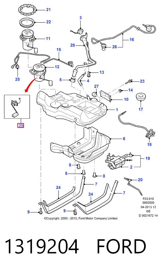 Датчик рівня палива в баку Ford Mondeo 3 B4Y