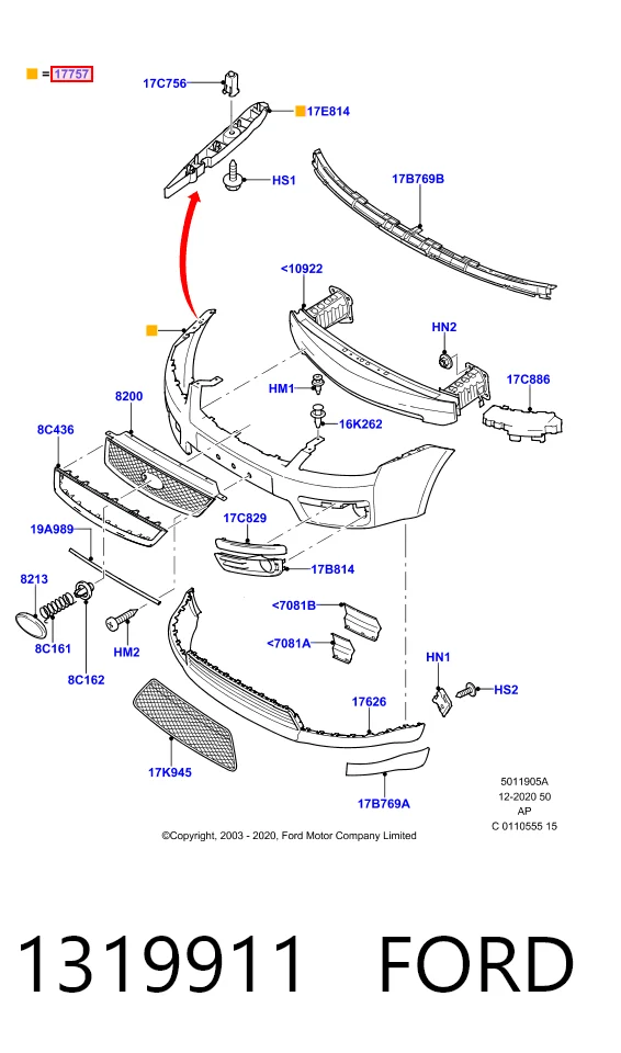  Передній бампер Ford C-Max 
