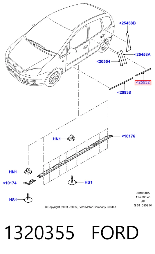 Молдинг задніх лівих дверей Cabu 331807 ціна, від 7.69 USD