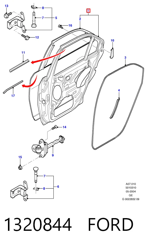 Купити Двері задні, праві Ford Mondeo III B5Y