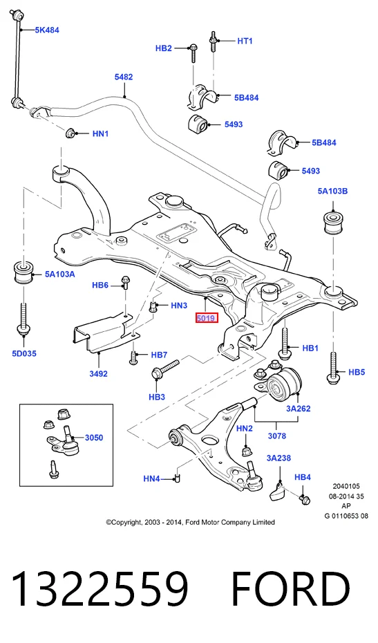 Підрамник передньої підвіски Ford C-Max мінівен (DM2) (2003 - 2007) ціна, від 62.15 USD