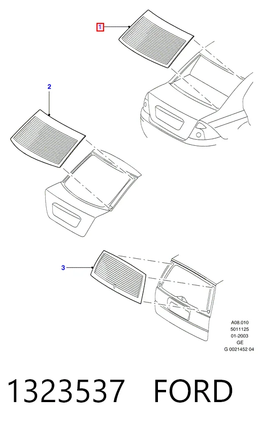 Заднє вікно на Ford Mondeo III B4Y