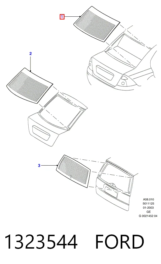  Заднє скло Ford Mondeo 3