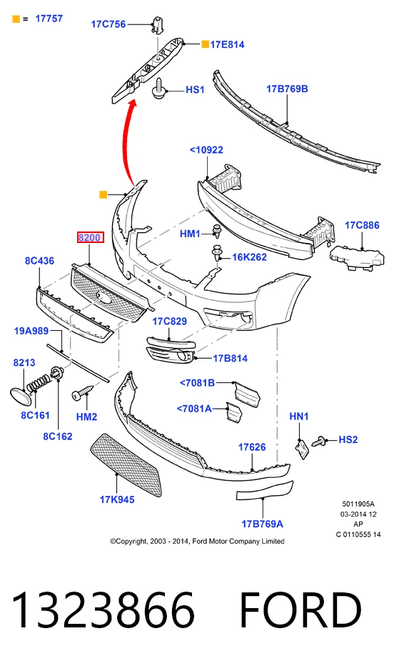 Решітка радіатора на Ford C-Max  DM2