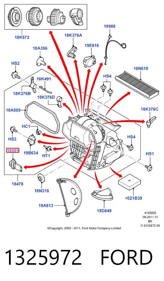 1325972 Ford Регулятор оборотів пічки