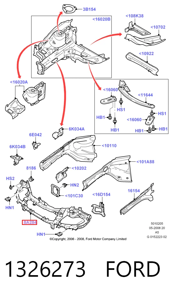 Кронштейн кріплення радіатора Ford Focus II