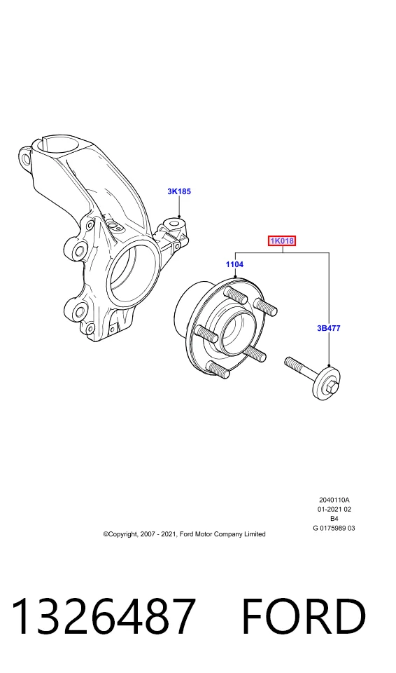1326487 Ford Маточина (передня)