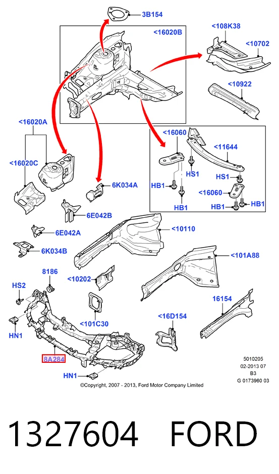 Рамка радіатора Ford C-Max 