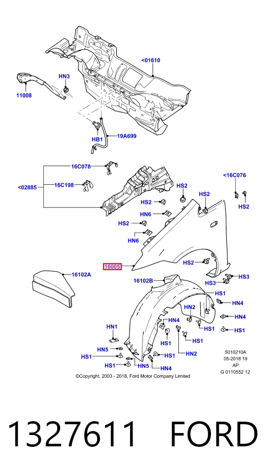 Переднє ліве крило на Ford C-Max  DM2