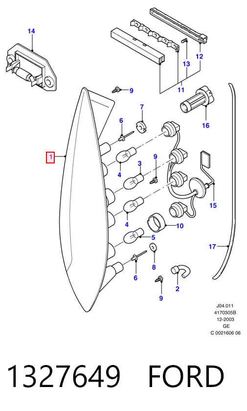  Задня права фара Ford Mondeo 3