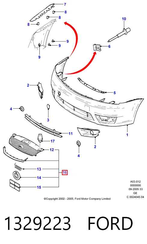 Купити Решітка радіатора Ford Mondeo III B5Y