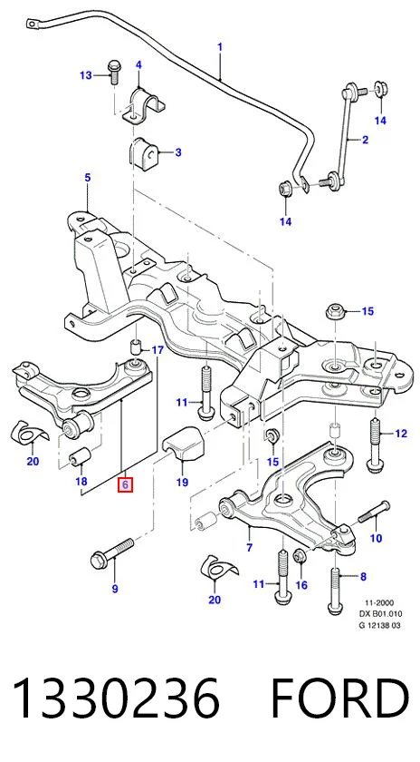 Важіль передньої підвіски нижній, правий Ford Fiesta COURIER фургон (J5S, J3S) (1996 - 2002) ціна, від 32.56 USD