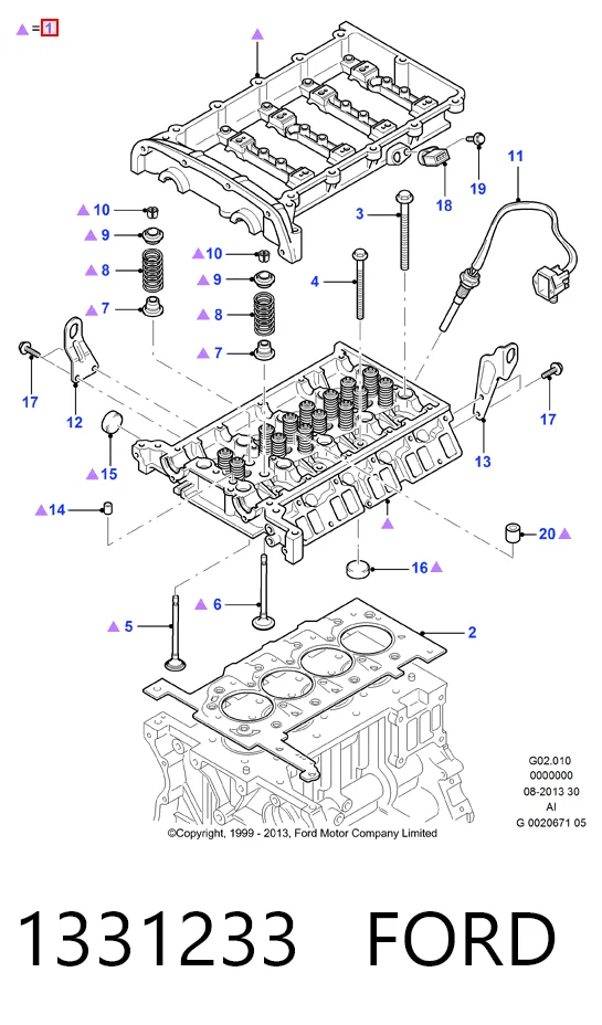 1331233 Ford Головка циліндрів