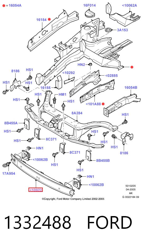 Шина бампера переднього Ford Focus I хетчбек (DAW, DBW) (1998 - 2004) ціна, від 21.23 USD