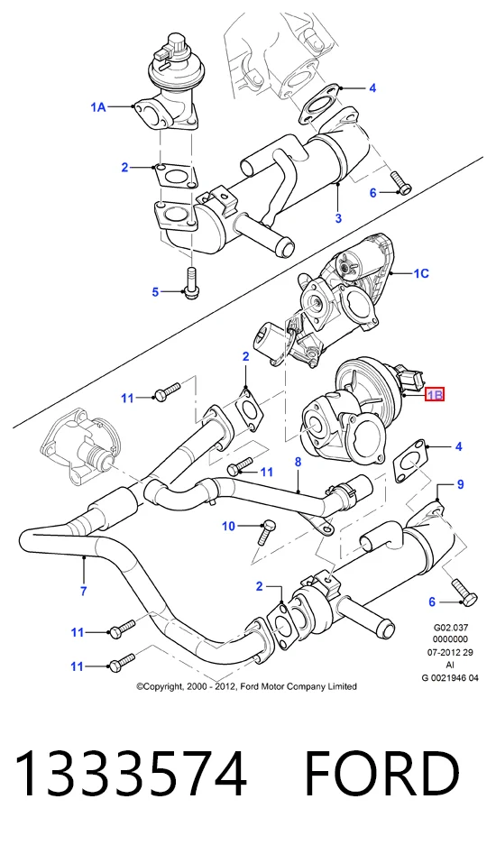 1333574 Ford Клапан рециркуляції відпрацьованих газів EGR