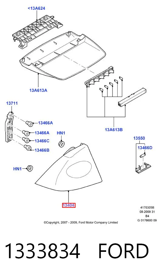 1333834 Ford Задня ліва фара