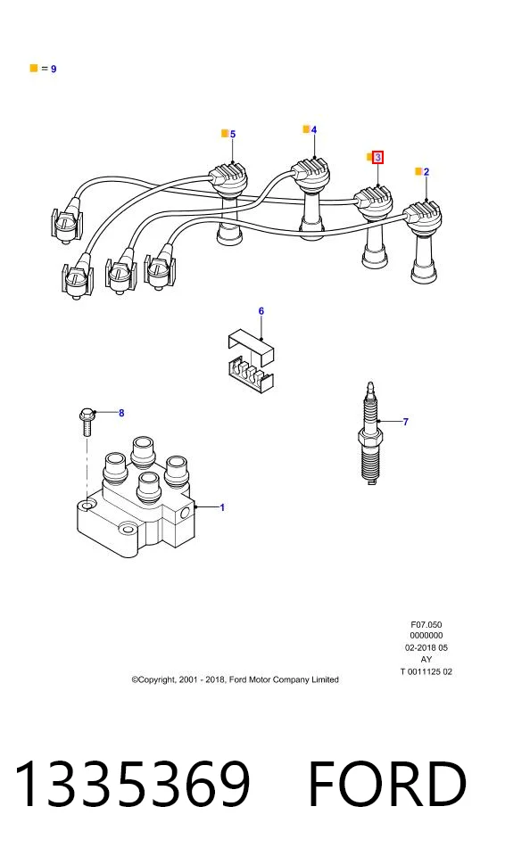 1335369 Ford Проводи високовольтні