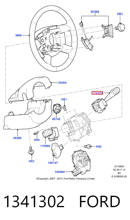 Перемикач підрульовий, правий Magneti Marelli DA50240