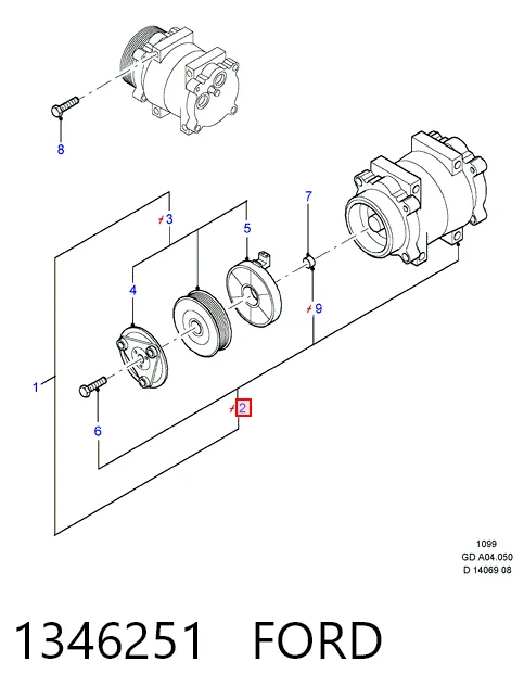 1346251 Ford Компресор холодоагенту