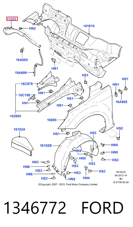 4M5111008BD Ford 