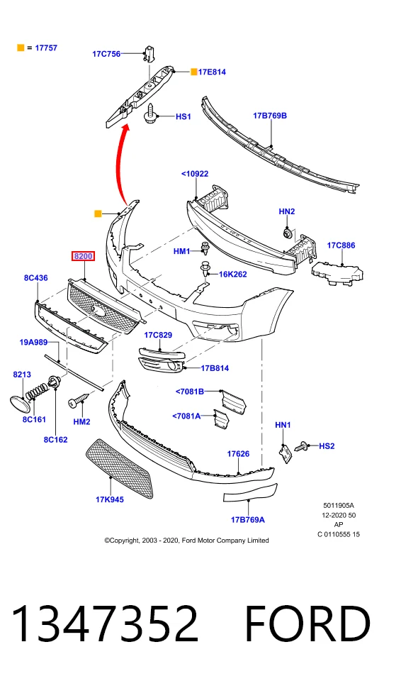 Купити Решітка радіатора Ford C-Max  DM2